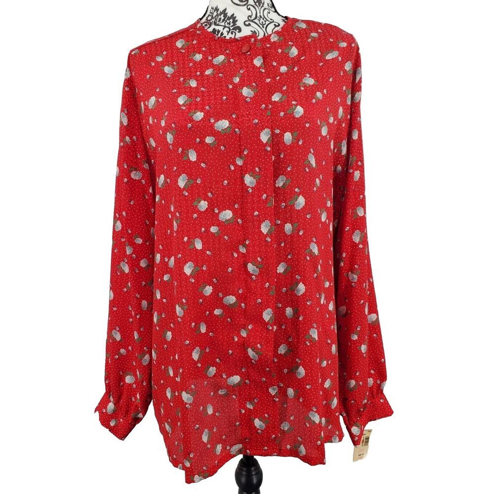 Vintage Country Sophisticate By Pendleton Red Floral Plus Size 22 W USA New